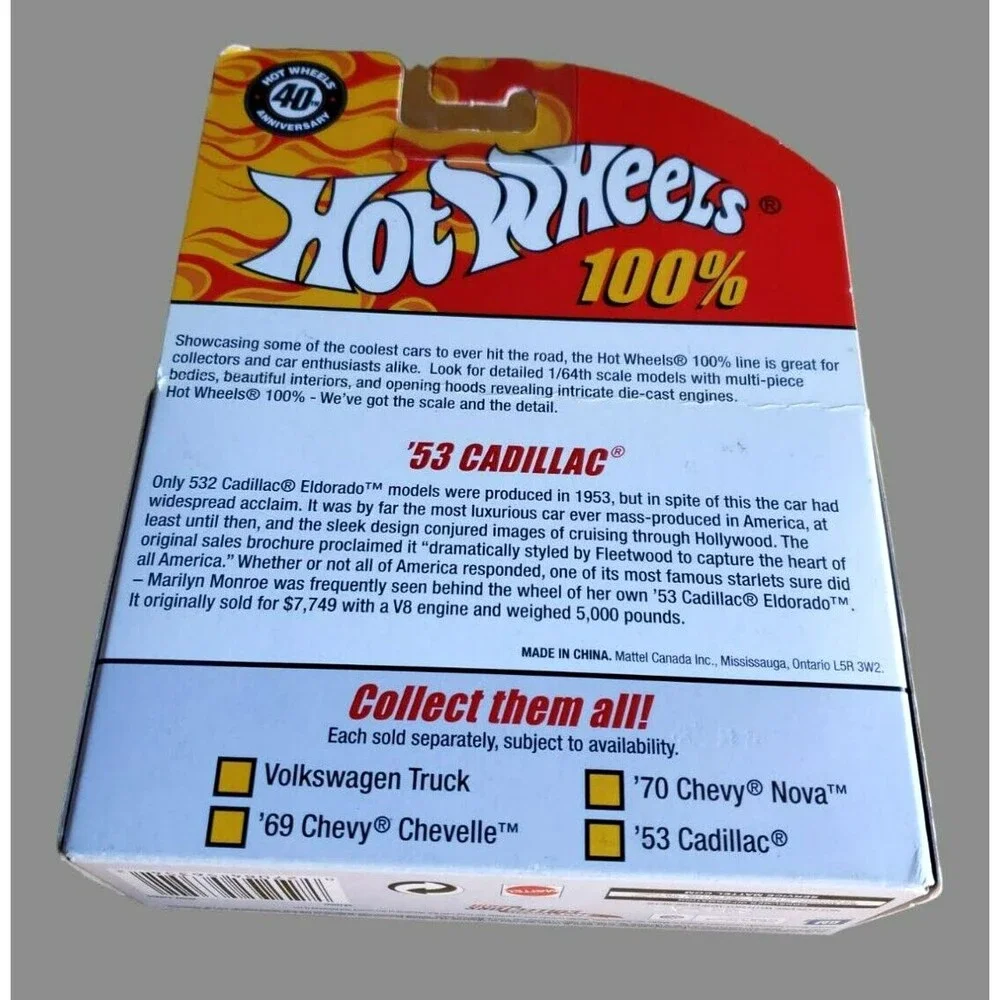 2008 100% Hot Wheels '53 CADILLAC ELDORADO CONVERTIBLE Silver 40Th. Anniversary